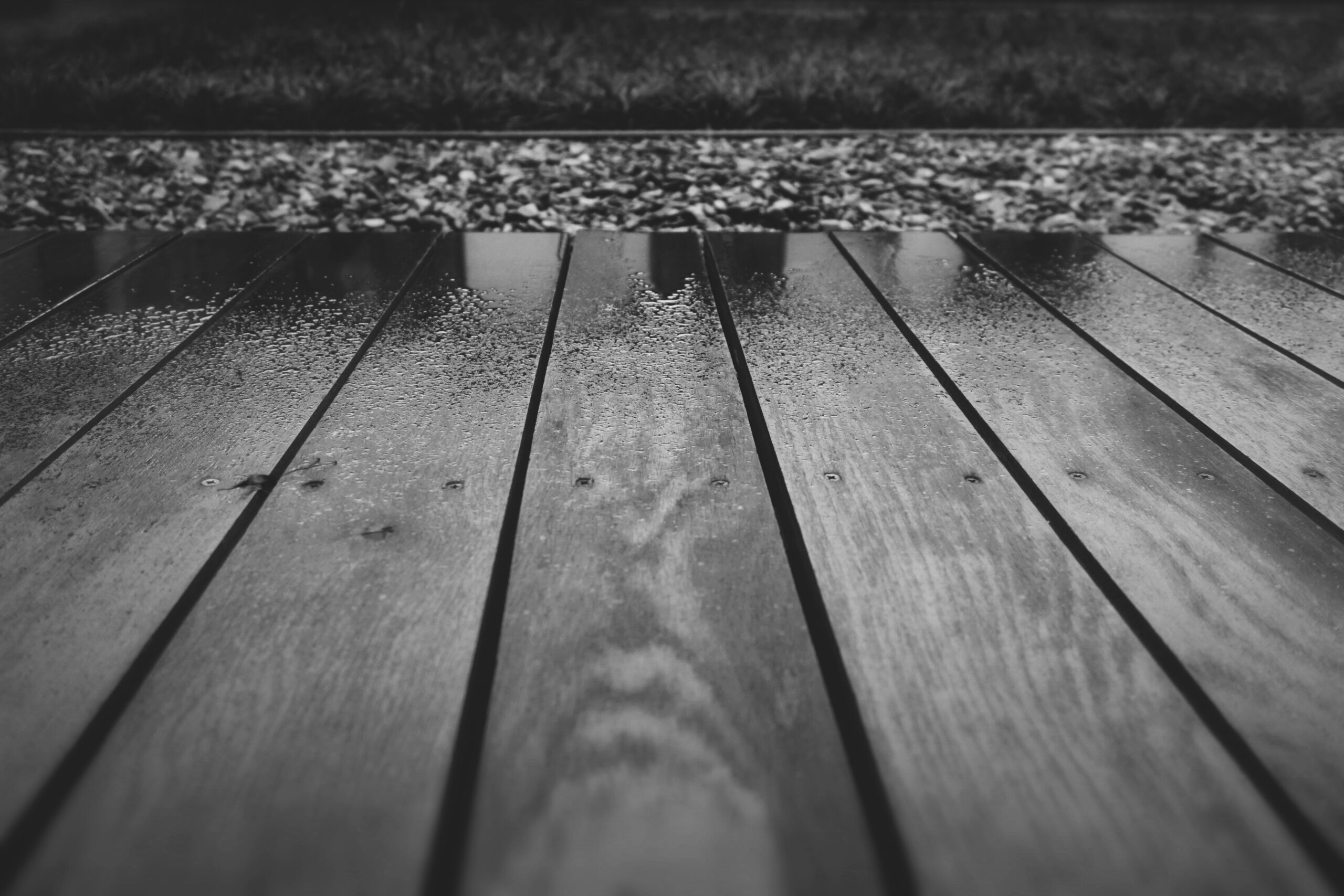 A wooden deck